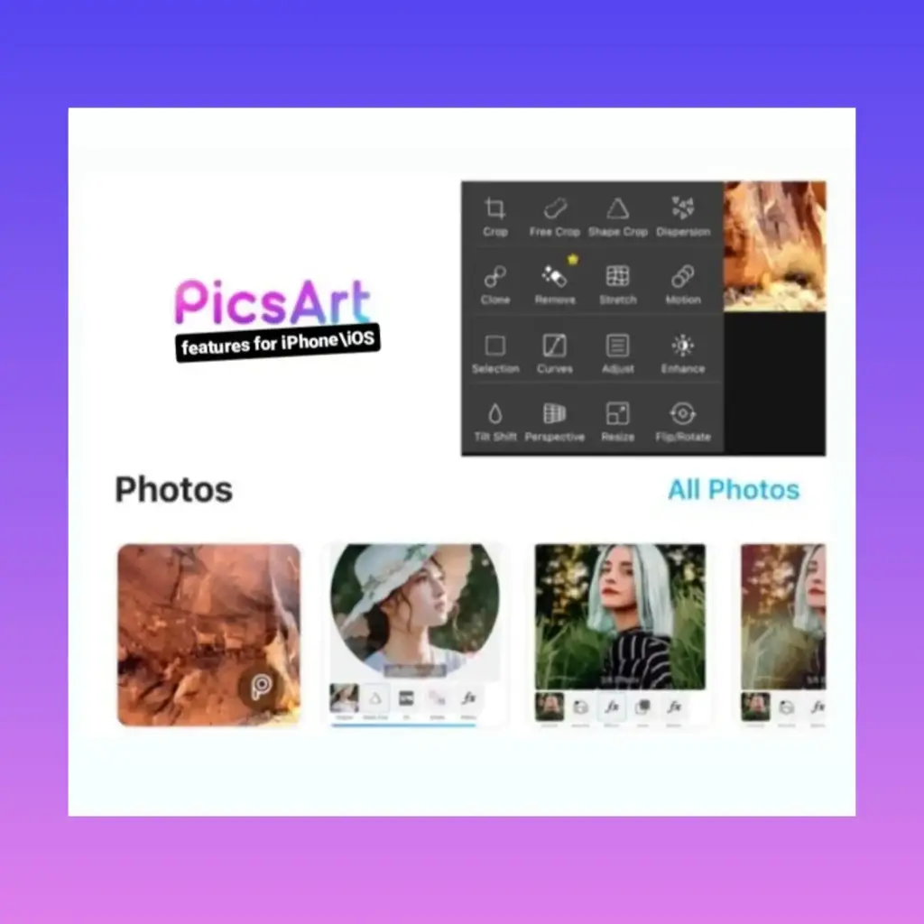 picsart iphone/ios features